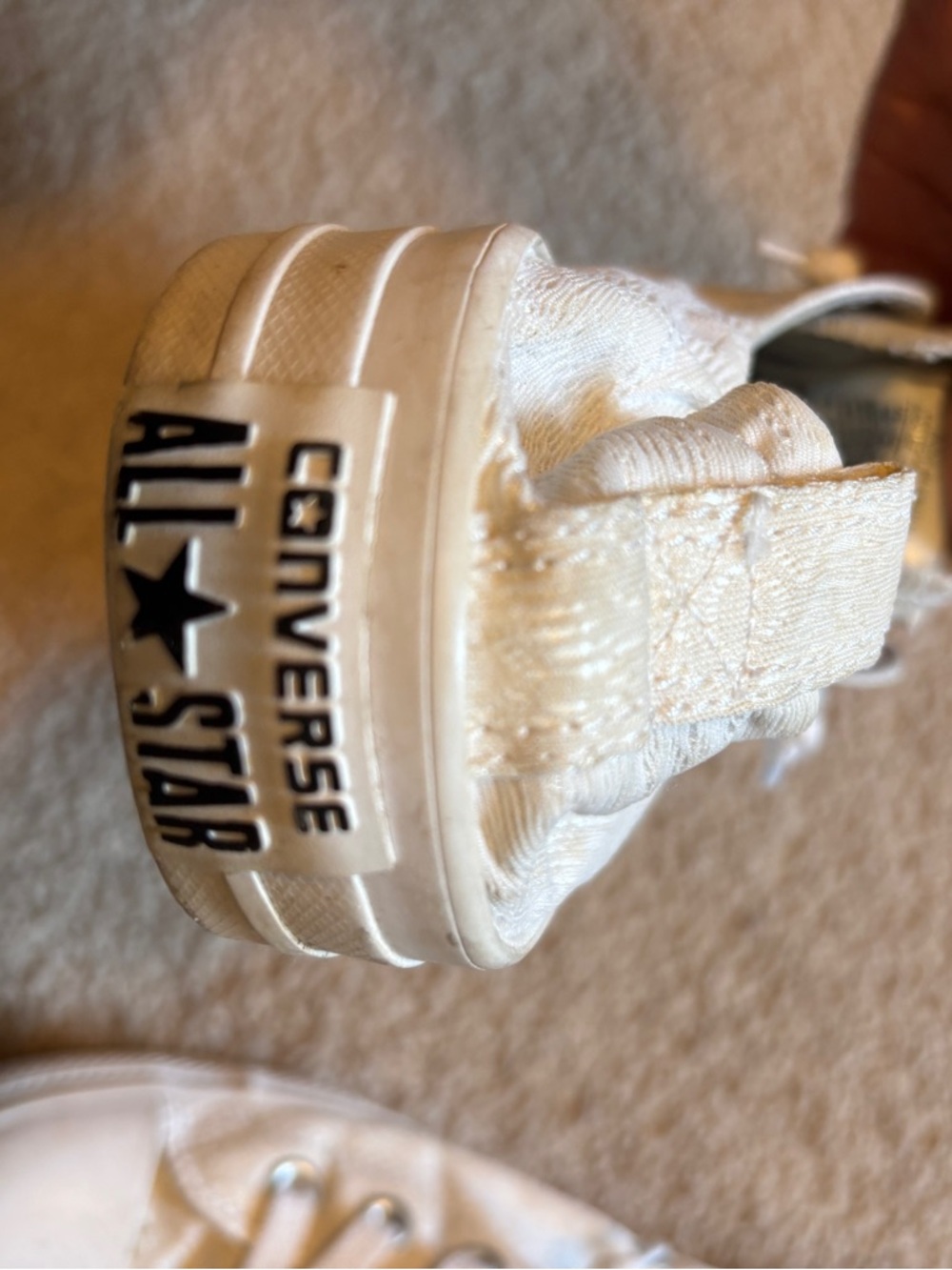 Converse White Low Top Sneakers - Metallic Sheen - Picture 4 of 5